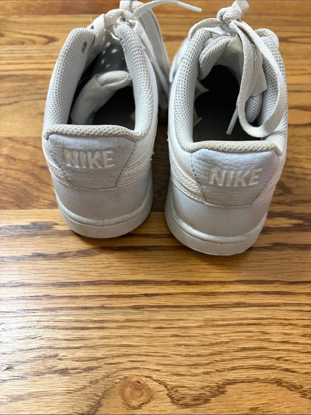 Nike Off-White/Light Gray Low-Top Leather Sneakers